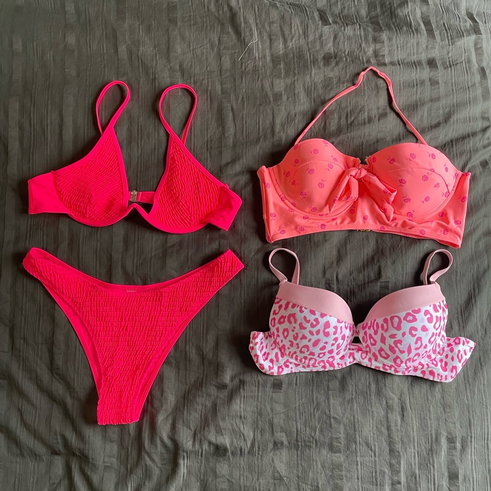 SOLD.    Bikini lot of pink bikinis size US xlrg